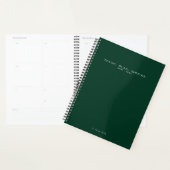 Moderne Minimalistische Lerarenschool Groene Plann Planner (Display)