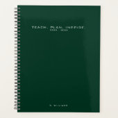 Moderne Minimalistische Lerarenschool Groene Plann Planner (Voorkant)