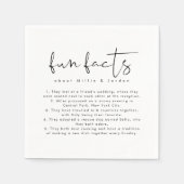 Moderne minimalistische leuke weetjes bruiloft ser servet (Voorkant)