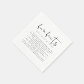 Moderne minimalistische leuke weetjes bruiloft ser servet (Hoek)