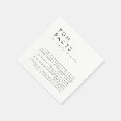 Moderne minimalistische leuke weetjes bruiloft ser servet (Hoek)