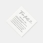 Moderne minimalistische leuke weetjes bruiloft servet (Hoek)
