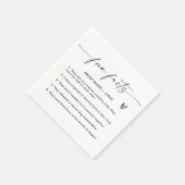 Moderne minimalistische leuke weetjes bruiloft servet (Hoek)