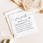 Moderne minimalistische leuke weetjes bruiloft servet<br><div class="desc">Moderne minimalistische Leuke Feiten Trouwservetten Voeg een draai toe aan uw bruiloft door uw gasten te verrassen met deze unieke leuke feiten servetten! Eenvoudig bewerken van de meeste bewoordingen,  kleuren zijn volledig bewerkbaar!</div>