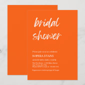 Moderne minimalistische levendige Oranje Vrijgezel Kaart (Voorkant / Achterkant)