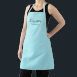 Moderne minimalistische lichtblauw gepersonaliseer schort<br><div class="desc">Eenvoudig effen gekleurd schort in lichtblauw. Geweldig voor wimpertechnici,  make-upartiesten,  haarstylisten,  restaurantpersoneel,  cafépersoneel,  chef-koks,  barista's,  bloemisten en meer.</div>