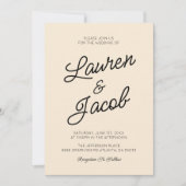 Moderne minimalistische lichte champagne bruiloft kaart (Voorkant)