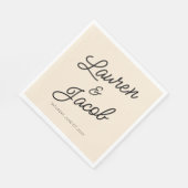 Moderne minimalistische lichte champagne bruiloft servet (Hoek)