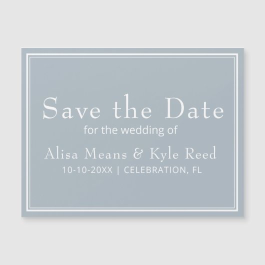 Moderne Minimalistische Lichtgrijze Save the Date (Voorkant)