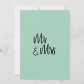 Moderne Minimalistische Lichtgroene Vier met Ons! Kaart (Achterkant)