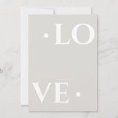 Moderne minimalistische liefde bruiloft kaart (Achterkant)