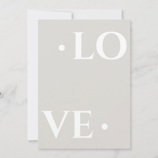 Moderne minimalistische liefde bruiloft kaart (Achterkant)