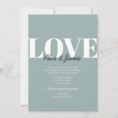 Moderne minimalistische liefde bruiloft uitnodigin kaart (Voorkant)