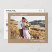 Moderne Minimalistische Liefde Dank Huwelijk Kraft Briefkaart (Voorkant / Achterkant)