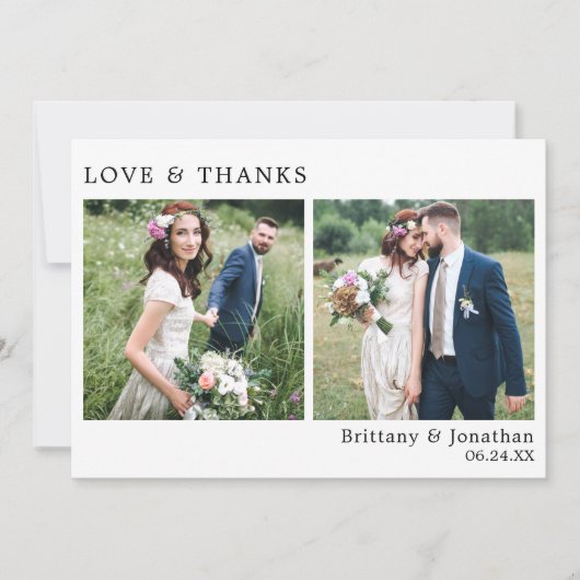 Moderne minimalistische liefde en Bedankt bruiloft (Voorkant)