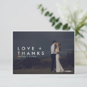 Moderne minimalistische liefde en Bedankt foto bru (Staand voorkant)