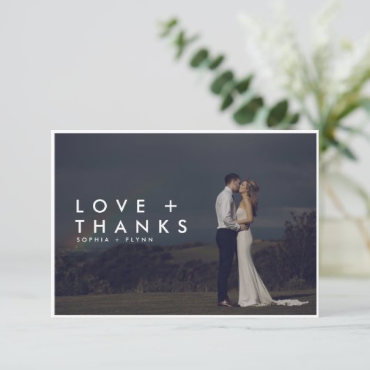 Moderne minimalistische liefde en Bedankt foto bru (Staand voorkant)
