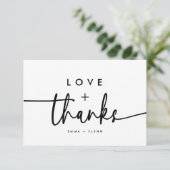 Moderne minimalistische liefde en Bedankt Script b (Staand voorkant)