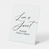 Moderne minimalistische liefde is zoete bruiloft reclamebord met voetstuk (Voorkant)