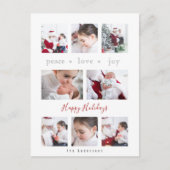 Moderne minimalistische liefdesvreugde multi-foto' feestdagenkaart (Voorkant)