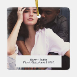 Moderne, minimalistische liefdesweduwfoto keramisch ornament