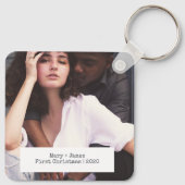 Moderne, minimalistische liefdesweduwfoto sleutelhanger (Achterkant)