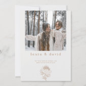 Moderne Minimalistische Lijn Getekende Protea Brui Kaart (Achterkant)