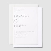 Moderne minimalistische lijn grens bruiloft vellum uitnodigingen (Offset)