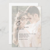 Moderne minimalistische lijn grens foto bruiloft kaart (Voorkant / Achterkant)