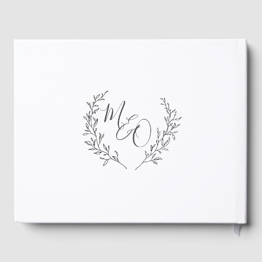 Moderne minimalistische lijn Laurel Botanische bru Gastenboek (Achterkant)