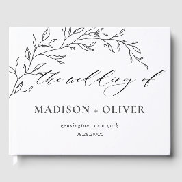 Moderne minimalistische lijn Laurel Botanische bru Gastenboek