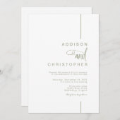 Moderne minimalistische lijn script QR code bruilo Kaart (Voorkant / Achterkant)