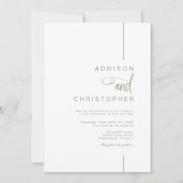 Moderne minimalistische lijn script QR code bruilo Kaart