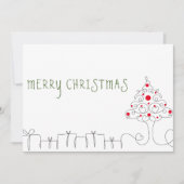 Moderne minimalistische lijnkunst feestdagenkaart (Voorkant)