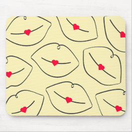 Moderne Minimalistische Lijnkunst Lippen Zonneschi Muismat
