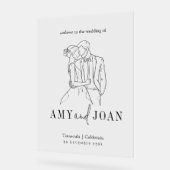 Moderne minimalistische lijntekening van koppel br acryl bord (Hoek)