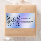 Moderne minimalistische lijntekening vlindermonogr etiket (Insitu)