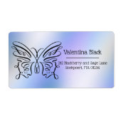 Moderne minimalistische lijntekening vlindermonogr etiket (Voorkant)