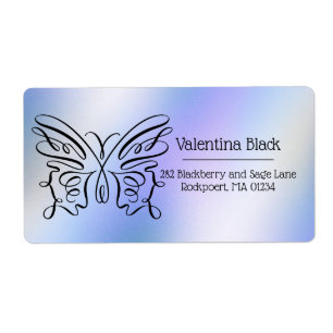 Moderne minimalistische lijntekening vlindermonogr etiket