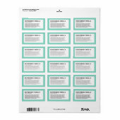 Moderne minimalistische lijst met aangepaste kleur etiket (Full Sheet)