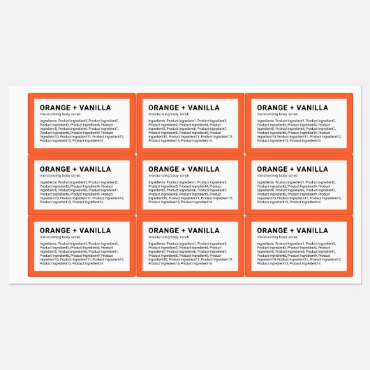 Moderne minimalistische lijst met aangepaste kleur labels (Vel)