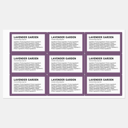 Moderne minimalistische lijst met aangepaste kleur labels (Vel)