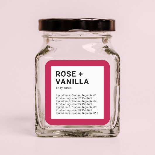 Moderne minimalistische lijst met aangepaste kleur vierkante sticker