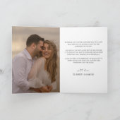 Moderne, minimalistische Lijst van Arch Weddenfoto Bedankkaart (Binnen)