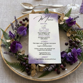 Moderne Minimalistische Lila Paarse Trendy Menu