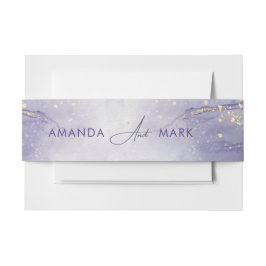 Moderne minimalistische Lila trend Uitnodigingen Wikkel