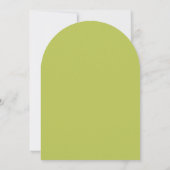 Moderne Minimalistische Limoengroene Boog Bruiloft Kaart (Achterkant)