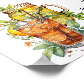 Moderne minimalistische limonadebar Zomerverjaarda Poster (Hoek)