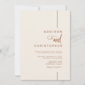 Moderne minimalistische Line Script bruiloft Kaart (Voorkant)