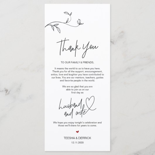 Moderne minimalistische locatie Hartelijk dank Programmakaart (Voorkant)